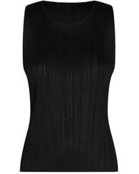 Pleats Please Issey Miyake - Pleated Sleeveless Top - Lyst