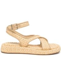 Gia Borghini - Raffia Ankle-Strap Sandals - Lyst