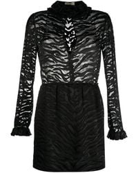 Saint Laurent - Zebra Print Sheer Dress - Lyst