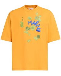 Marni - T-Shirt With Dripping Print - Lyst