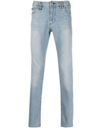 Philipp Plein - Logo-Plaque Slim-Leg Jeans - Lyst