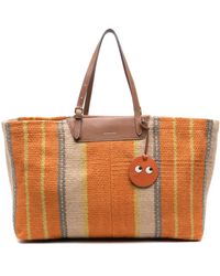 Anya Hindmarch Anya Brands Club Raffia Tote Bag in Red | Lyst UK