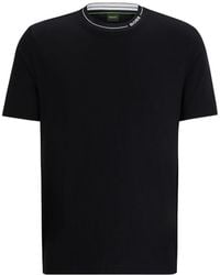 BOSS - Logo-collar Cotton-jersey T-shirt - Lyst