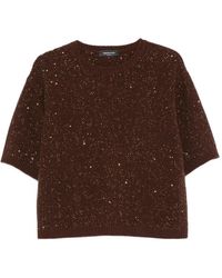 Fabiana Filippi - Sequin-Embellished Short-Sleeve Sweater - Lyst