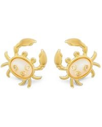 Eshvi - Mother-Of-Pearl Crab Stud Earrings - Lyst