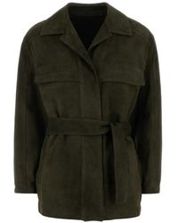 SANTORO - Belted Suede Jacket - Lyst