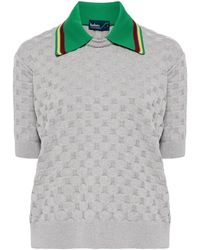 Kolor - Geometric Knitted Polo Shirt - Lyst