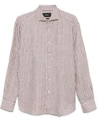 BOSS - Striped Linen Shirt - Lyst