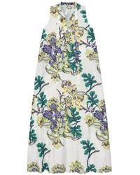 Psophia - Floral-Print Tie-Neck Dress - Lyst