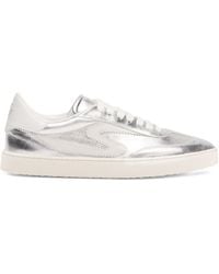 Stuart Weitzman - Runaround Leather Low-Top Sneakers - Lyst
