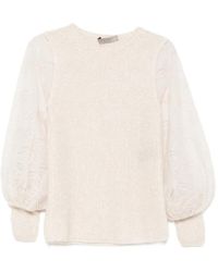 D.exterior - Puffärmel-Pullover Mit Pailletten - Lyst