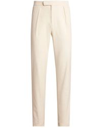 Ralph Lauren - Pleated Cotton Trousers - Lyst