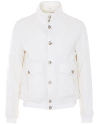 Herno - Button high-neck bomber jacket - Lyst