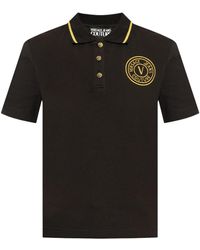 Versace Jeans Couture - Embroidered-Logo Cotton Polo Shirt - Lyst