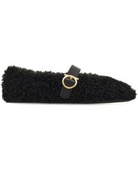 Ferragamo - Ballerinas Aus Shearling - Lyst