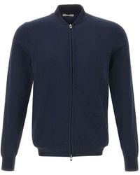 Diktat - Zip-Up Ribbed-Trim Sweater - Lyst