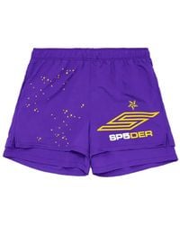 Sp5der - Bermudas Con Detalle De Logo - Lyst