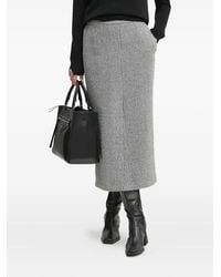 Sandro Ferrone - Falda Midi Con Bolsillo En Pied De Poule - Lyst