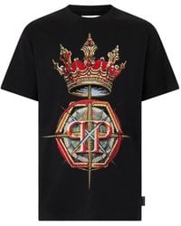 Philipp Plein - Rhinestone Round-Neck T-Shirt - Lyst