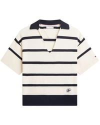 Tommy Hilfiger - Striped V-Neck Knitted Top - Lyst