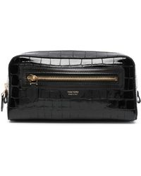 Tom Ford - Crocodile-Embossed Leather Clutch Bag - Lyst