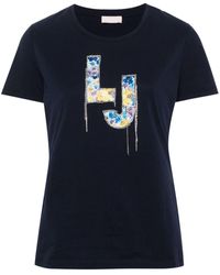 Liu Jo - Monogram-print Cotton T-shirt - Lyst