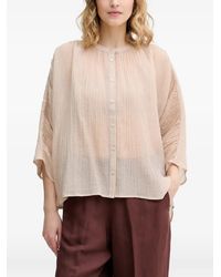 Sisley - Blouse Boutonnée À Effet Froissé - Lyst