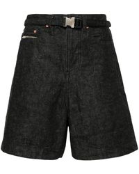 Sacai - Jeans-Shorts mit Gürtel - Lyst