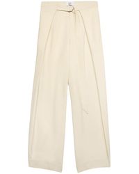 Ami Paris - Layered Wide-leg Belted Trousers - Lyst
