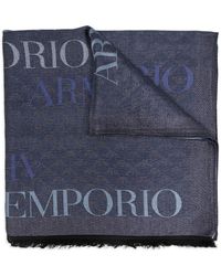 Emporio Armani - Logo-Print Scarf - Lyst