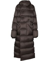 Rick Owens Hooded Maxi Puffer Coat - Grey