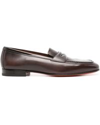 Santoni - Figaro Leather Loafers - Lyst