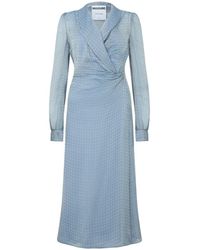 Moschino - Houndstooth-Pattern V-Neck Maxi Dress - Lyst