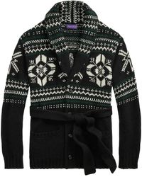 Ralph Lauren - Intarsia Cashmere Shawl Cardigan - Lyst
