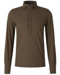 Gran Sasso - Long-Sleeve Cotton Polo Shirt - Lyst
