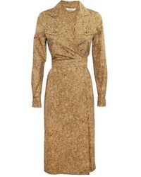 Max Mara - Vestido cruzado con logo - Lyst