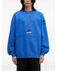 adidas - Sweater Met Logo En Halve Rits - Lyst