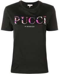 Emilio Pucci Burle Print Logo T-shirt - Black