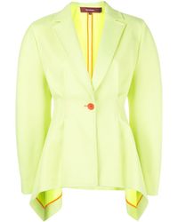 Sies Marjan Neon Draped Blazer - Yellow