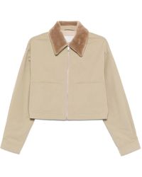 Nanushka - Zip-Up Faux Fur-Collar Jacket - Lyst