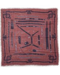 Enfants Riches Deprimes - Belt-Print Frayed Scarf - Lyst