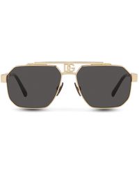 Dolce & Gabbana - Aviator-frame Tinted-lenses Sunglasses - Lyst