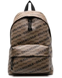Balenciaga - Monogram-print Coated Canvas Backpack - Lyst