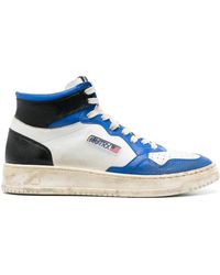 Autry - Distressed-Effect Hi-Top Sneakers - Lyst