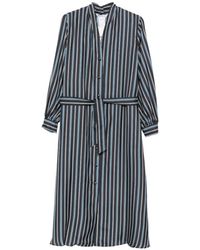 Max Mara - Robe Mi-Longue Rayée Mxmtauro À Taille Ceinturée - Lyst