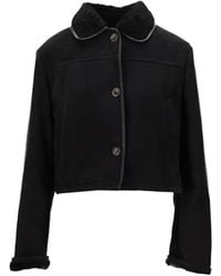 LA ROSE - Shearling-Collar Jacket - Lyst
