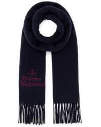 Vivienne Westwood - Logo-Embroidered Fringed Scarf - Lyst