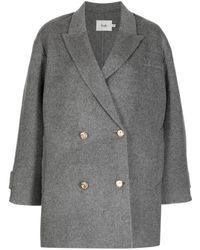 B+ AB - Oversized Double-breasted Wool Coat - Lyst