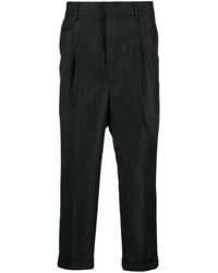 Ami Paris - Pinstriped Tailored Cropped Trousers - Lyst
