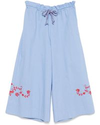 Péro - Broek Met Geborduurde Bloemen - Lyst